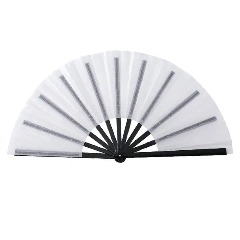 White clack fan with black rib.