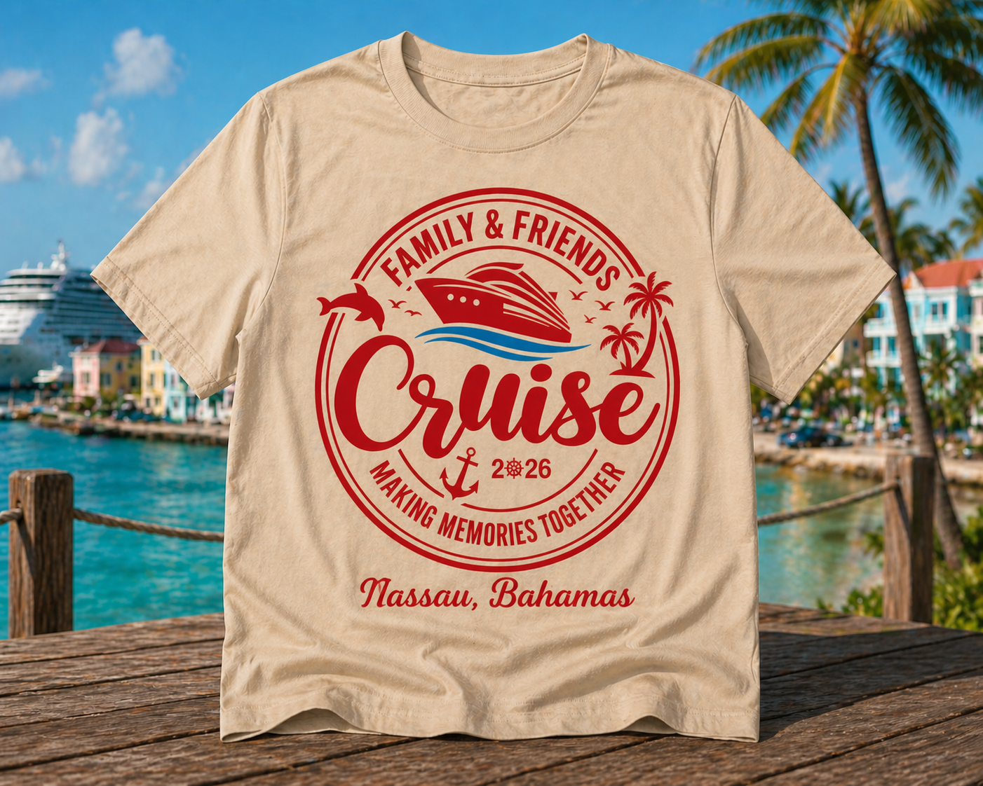 Family & Friends Cruise 2026 Custom T-Shirt – Nassau, Bahamas | Making Memories Together