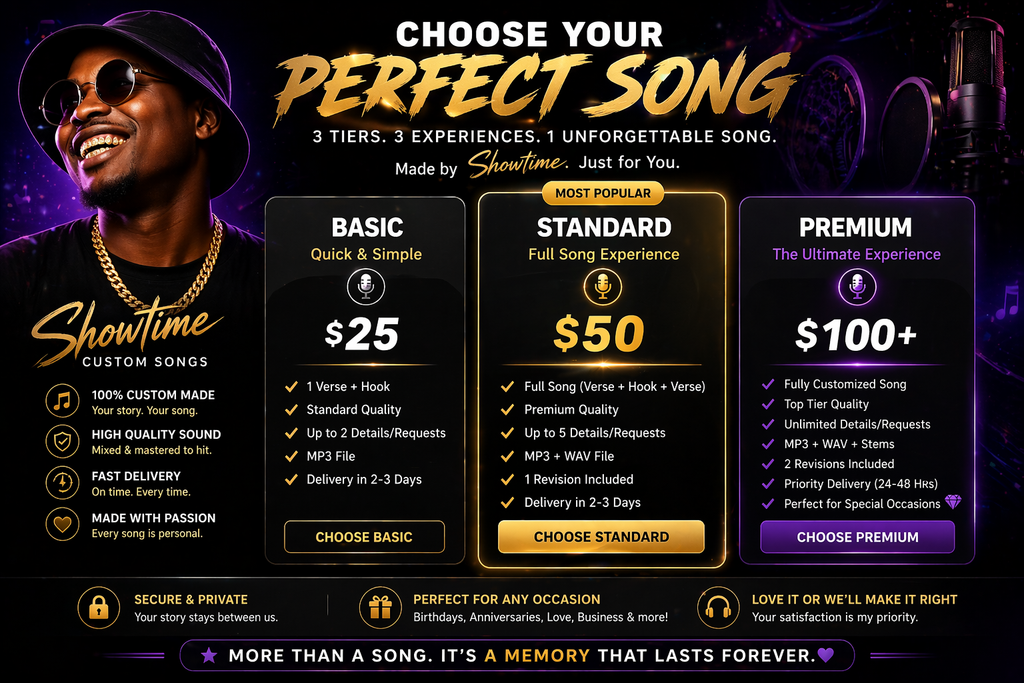 Showtime Custom Songs – Personalized Song Just for You