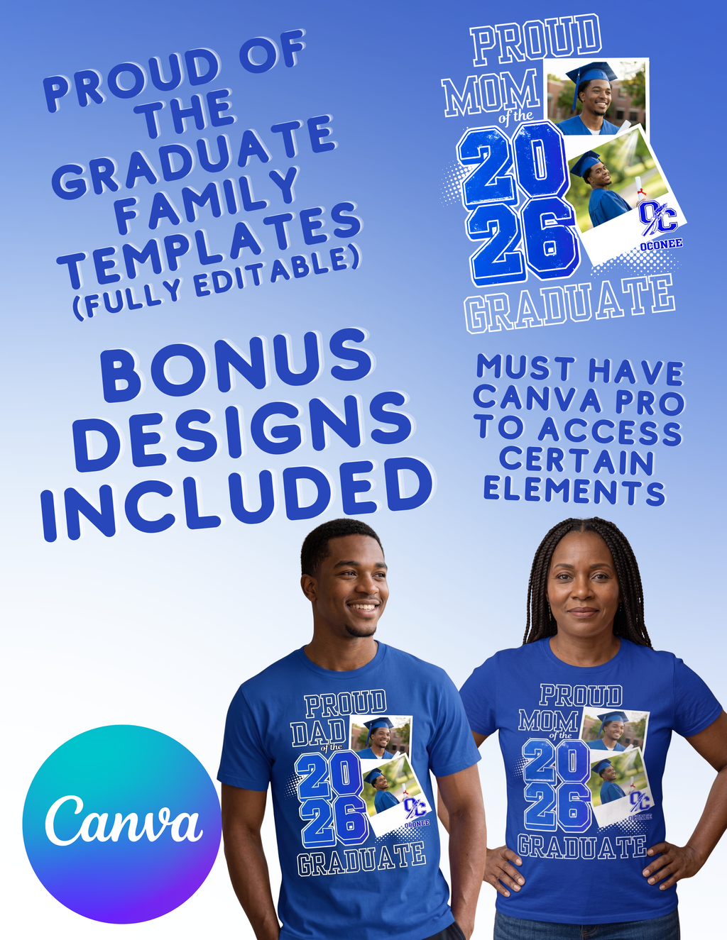 Proud of the Graduate – Editable Family T-Shirt Canva Template | Class of 2026