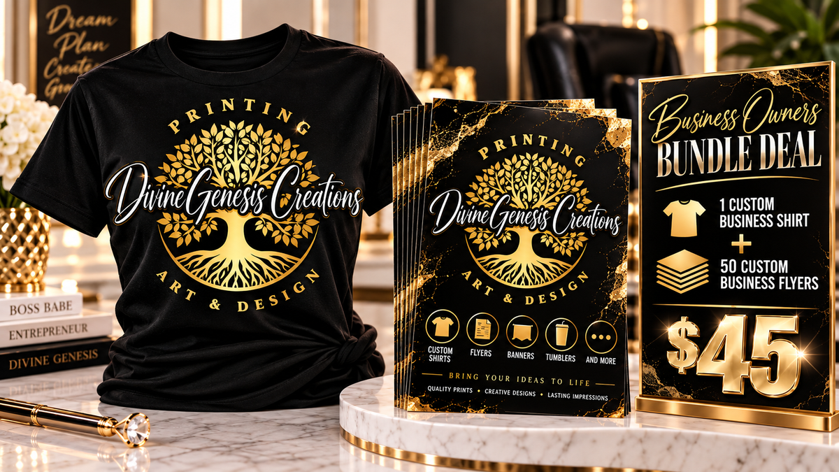Business Owner Shirt and 50 Flyer Bundle Deal