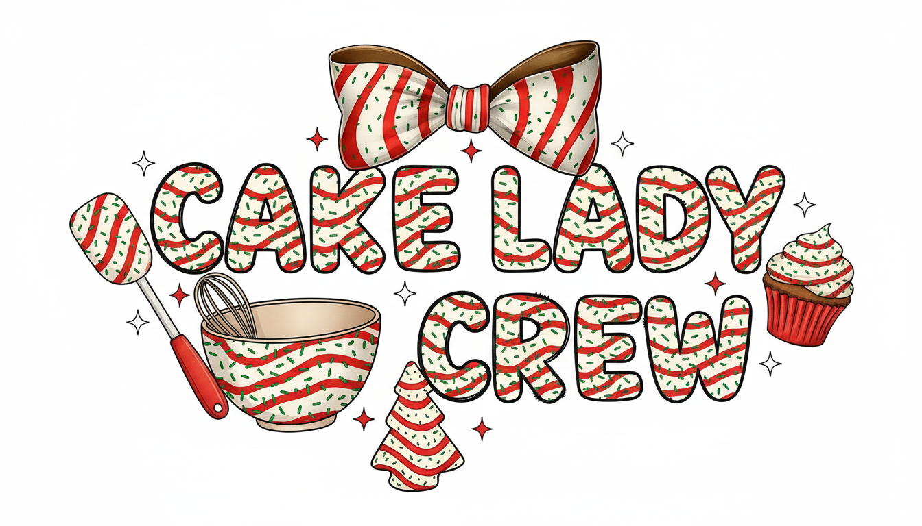 Cake Lady Christmas Tree Cake Design • Festive Christmas Snack Cake Graphic