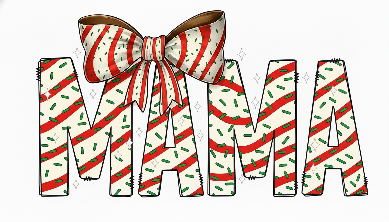 Mama & Mini Christmas Tree Cake Bundle • Matching Holiday  PNG • Festive Christmas Snack Cake Designs